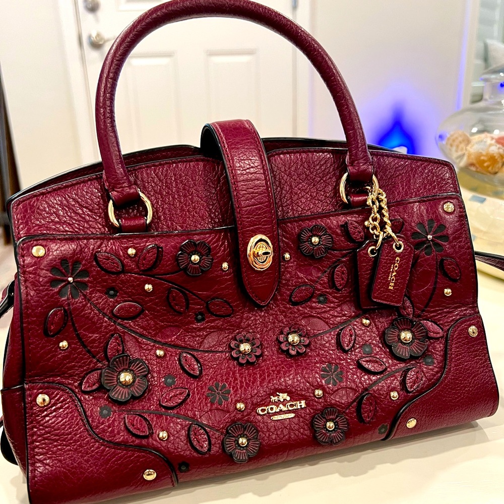 Vintage Coach purse, maroon, great condition